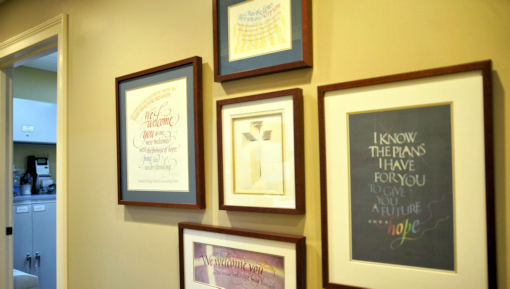 The hallway to the administrative offices